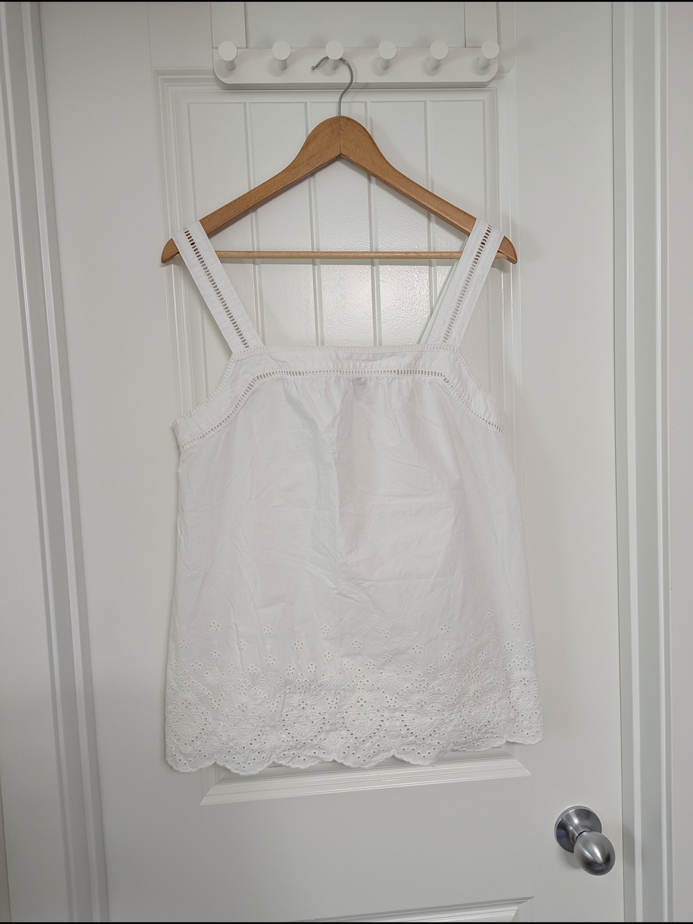 White Eyelet Cotton Top